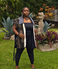 Boafo Mudcloth and Vegan Leather Vest
