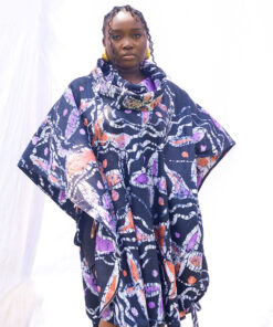 Asaase Hand-died Batik Poncho