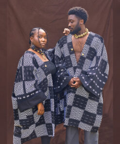 Fefe Hand Woven Kente and Linen Coat