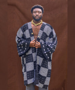 Fefe Hand Woven Kente and Linen Coat